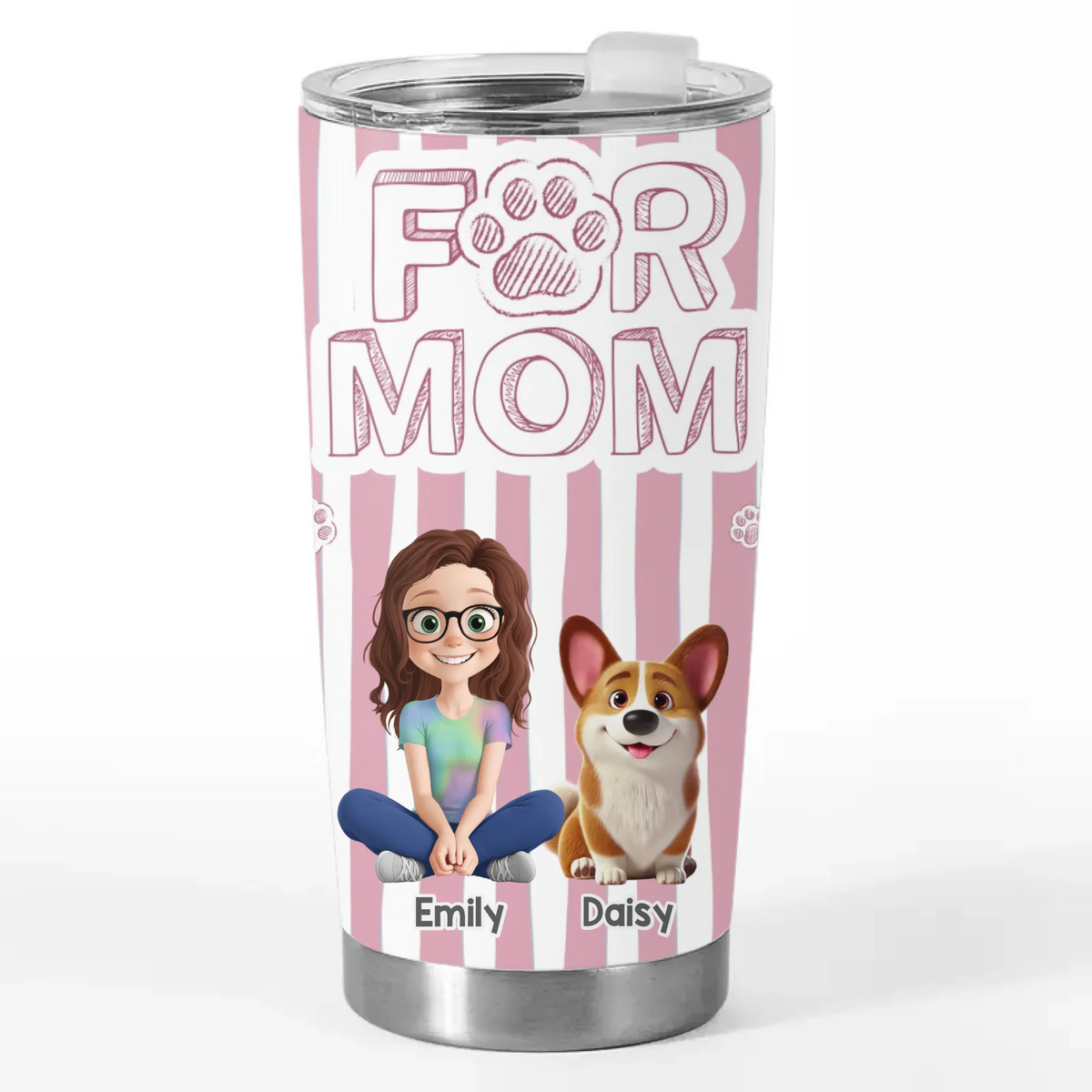 Custom Tumbler - Personalized Birthday Gifts For Dog Cat Lovers, Dog Dad And Mom, Cat Owners - Mom Of A Good Boy