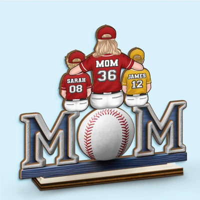 Raising Champions With Love - Family Personalized Custom Shaped 2-Layered Wooden Plaque With Flat Stand - Mother's Day, House Warming Gift For Mom, Sport Lovers, Sport Players