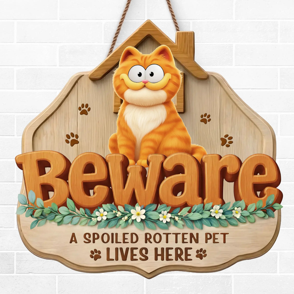 Custom Wood Sign - Personalized Birthday Gifts For Dog Cat Lovers, Dog Dad And Mom, Cat Owners - Beware Of Spoiled Dogs