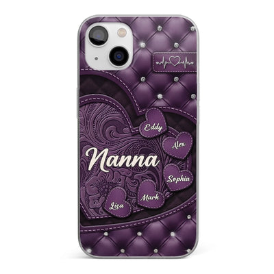 Custom Clear Phone Case - Personalized Mother's Day Birthday Gifts For Mom, Grandma - Hearts Held Together