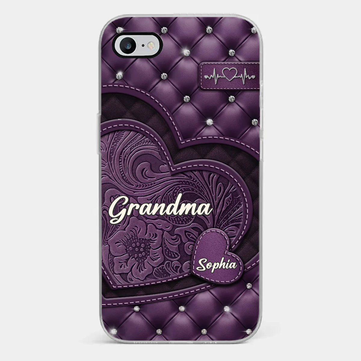 Custom Clear Phone Case - Personalized Mother's Day Birthday Gifts For Mom, Grandma - Hearts Held Together