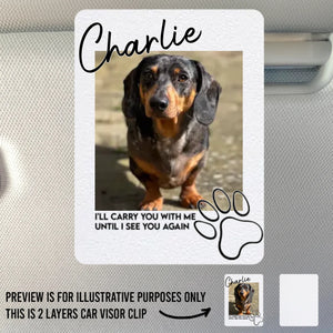 Custom Photo Car Visor Clip - Personalized Pet Memorial Sympathy Gifts For Dogs, Cats - My Little Guardian Angel