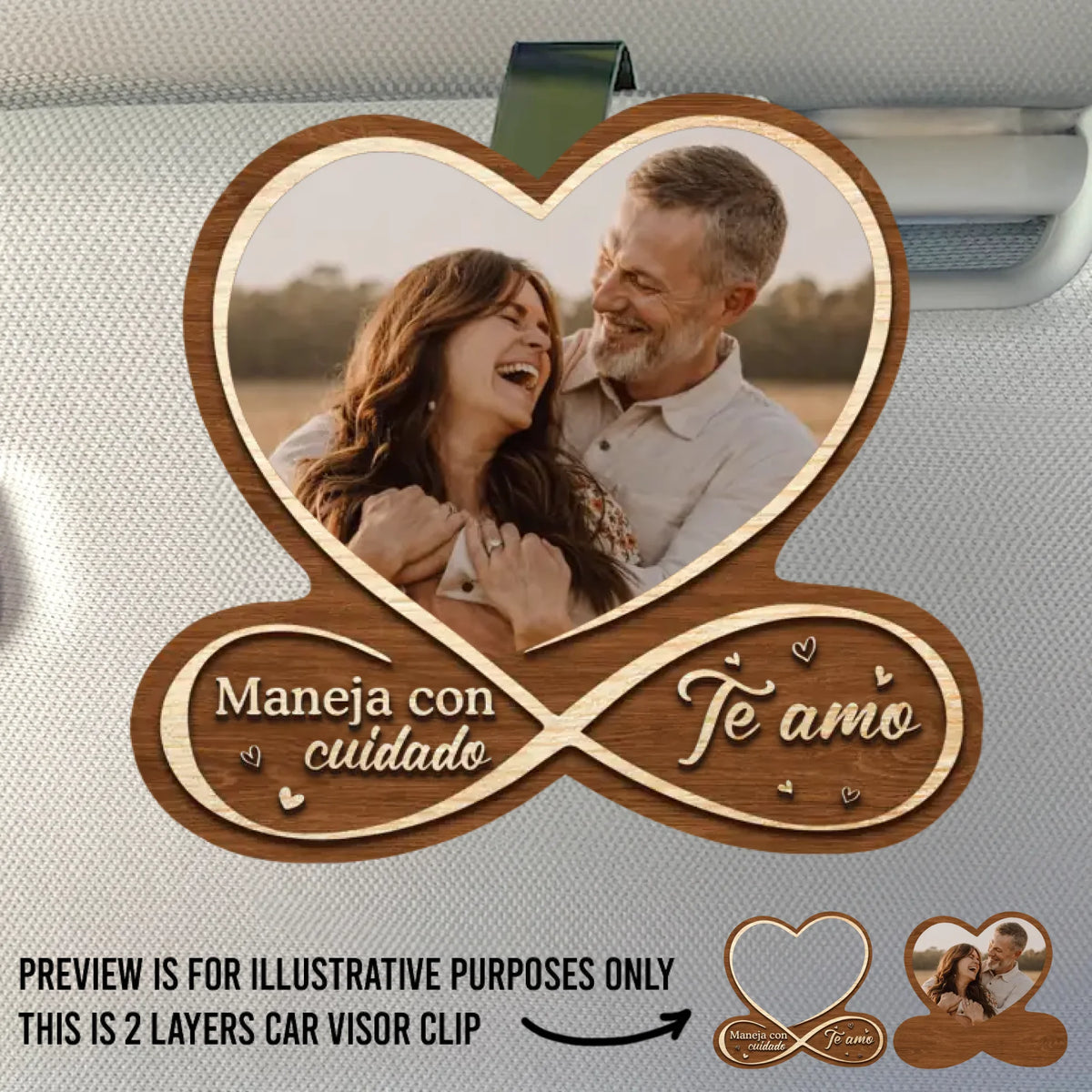 Clip Personalizado Para Visera De Coche Con Foto – Regalo De Aniversario De Boda Personalizado Para Esposo Y Esposa, Para Él Y Para Ella - Juntos Para Siempre