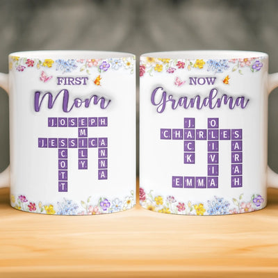 Custom Scrabble 3D Inflated Effect Printed Mug - Personalized Mother's Day Birthday Gifts For Mom, Grandma - Blessed This Mother’s Day