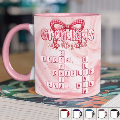Custom Scrabble Accent Mug - Personalized Mother's Day Birthday Gifts For Mom, Grandma - The Sweetest Grandma