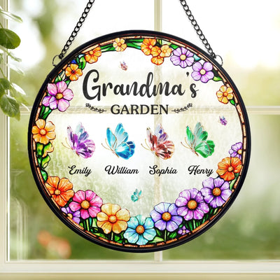 Custom Stained Glass Window Hanging Suncatcher - Personalized Mother's Day Gifts For Mom, Grandma - You Are My Forever Home