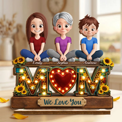 Custom 2-Layered Wooden Plaque - Personalized Mother's Day Birthday Gifts For Mom - Forever Your Little Crew