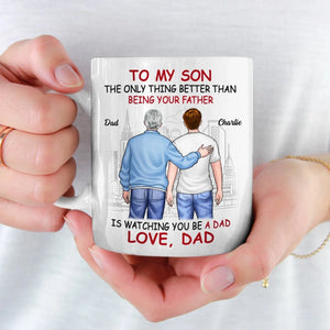 Tasse personnalisée « Fier de toi » – Cadeau pour la fête des pères et pour son fils