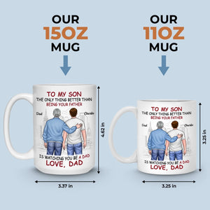 Tasse personnalisée « Fier de toi » – Cadeau pour la fête des pères et pour son fils