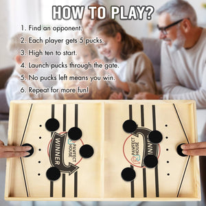 Best Interactive Game Ever - Fast Sling Puck Game - Gift For Family, Friends, Children