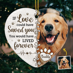 Custom Photo You Would Have Lived Forever - Memorial Personalized Custom Ornament - Ceramic Heart Shaped - Christmas Gift, Sympathy Gift For Pet Owners, Pet Lovers