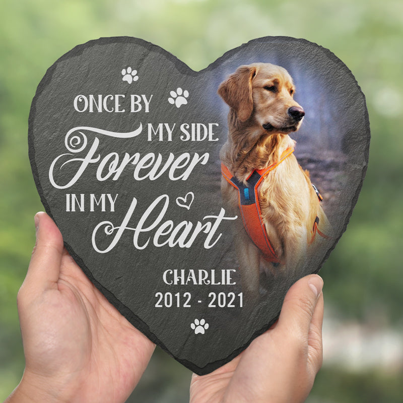 Custom Photo Heart Shaped Memorial Stone - Personalized Pet Memorial Sympathy Gifts For Dogs, Cats - Cherished Memories, Endless Love
