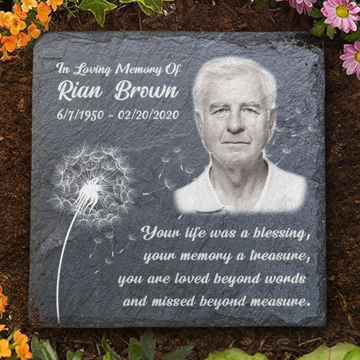 Custom Photo Your Spirit Will Always Be With Me - Memorial Personalized Custom Square Shaped Memorial Stone - Sympathy Gift For Family Members