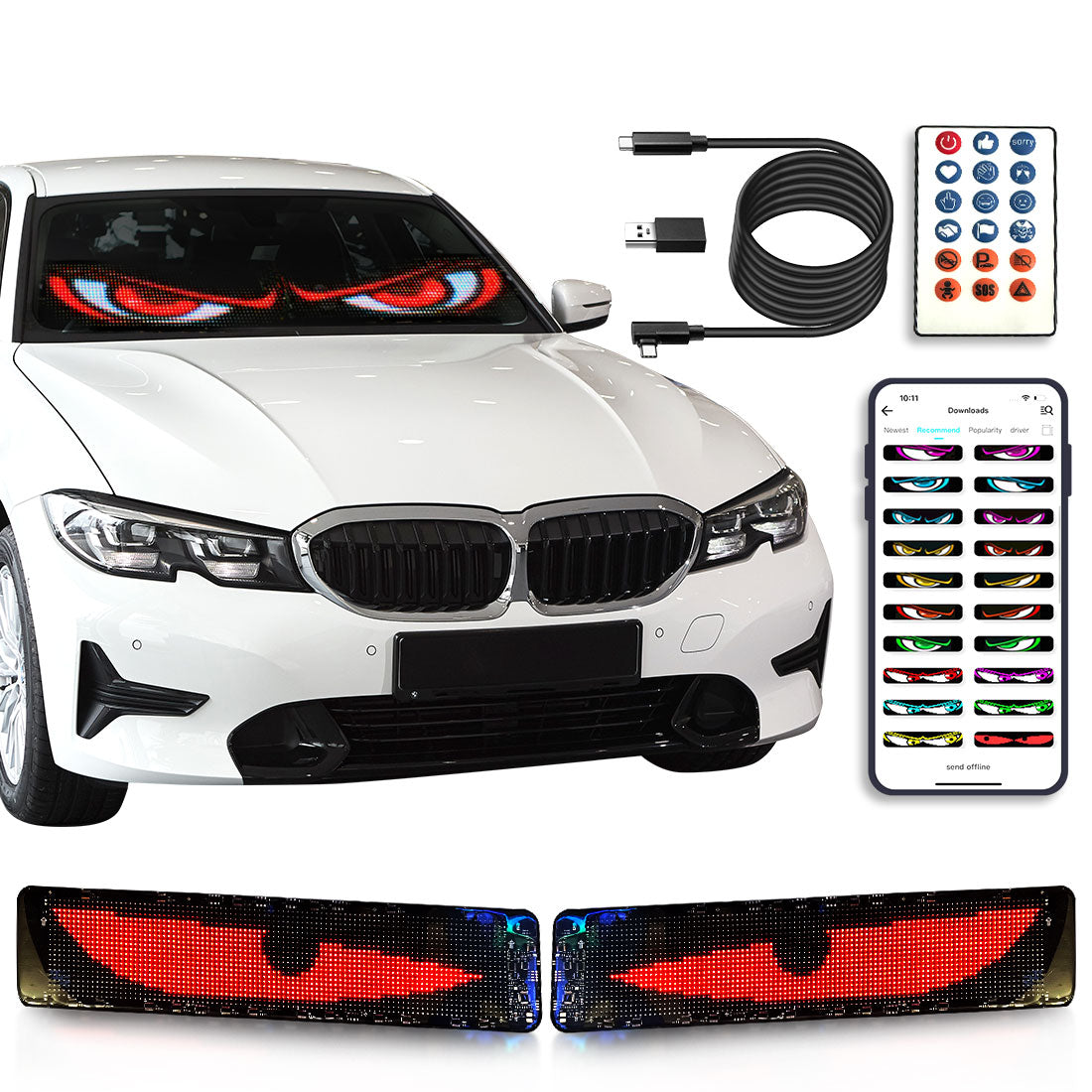 Glow On The Go, Car Led Light Banner - Gift For Family Members, Best Friends, BFF, Husband Wife