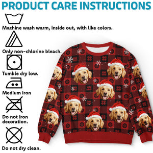 Custom Photo Paw La-La-La-La! - Dog & Cat Personalized Custom Ugly Sweatshirt - Unisex Wool Jumper - Christmas Gift For Pet Owners, Pet Lovers