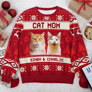 Custom Photo Busy Being A Cat Mama - Cat Personalized Custom Ugly Sweatshirt - Unisex Wool Jumper - Christmas Gift For Pet Owners, Pet Lovers