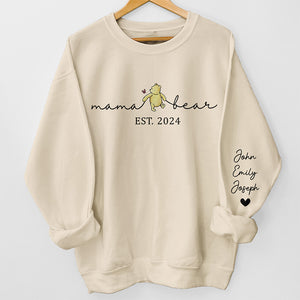 Motherhood Is The Greatest Thing - Family Personalized Custom Unisex Sweatshirt With Design On Sleeve - Gift For Mom