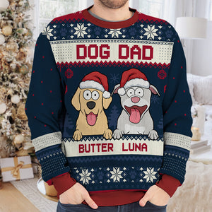 Proud To Be A Dog Dad - Dog Personalized Custom Ugly Sweatshirt - Unisex Wool Jumper - Christmas Gift For Pet Owners, Pet Lovers