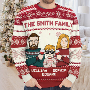 My Favorite Part Of Christmas Is Family - Family Personalized Custom Ugly Sweatshirt - Unisex Wool Jumper - Christmas Gift For Family Members