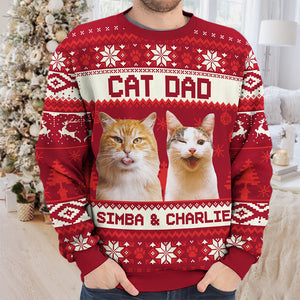 Custom Photo Busy Being A Cat Mama - Cat Personalized Custom Ugly Sweatshirt - Unisex Wool Jumper - Christmas Gift For Pet Owners, Pet Lovers