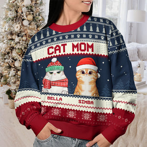 I'm A Cat Mom - Cat Personalized Custom Ugly Sweatshirt - Unisex Wool Jumper - Christmas Gift For Pet Owners, Pet Lovers