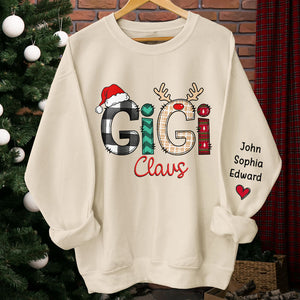 Who Needs Santa I Have My Nana - Family Personalized Custom Unisex Sweatshirt With Design On Sleeve - Christmas Gift For Mom, Grandma