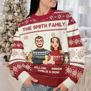 Merry Christmas Ya Filthy Animal - Dog & Cat Personalized Custom Ugly Sweatshirt - Unisex Wool Jumper - Christmas Gift For Pet Owners, Pet Lovers