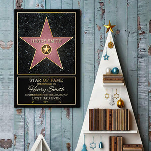 Star Of Fame, Best Mom, Best Dad Of The Year - Family Personalized Custom Vertical Poster - Mother's Day, Father's Day, Birthday Gift For Mom And Dad