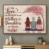 Mother & Son Daughter Forever Linked Together - Family Personalized Custom Horizontal Poster - Mother's Day, Birthday Gift For Mom