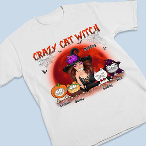 Crazy Cat Witch - Cat Personalized Custom Witch Unisex T-shirt, Hoodie, Sweatshirt - Halloween Gift For Witches, Yourself, Pet Owners, Pet Lovers