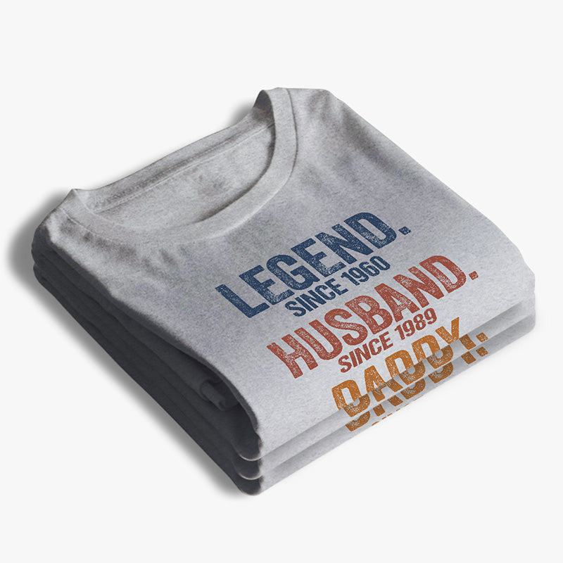 Legend Husband Daddy Grandpa - Family Personalized Custom Unisex T-shirt, Premium T-shirt, Hoodie - Father's Day, Birthday Gift For Dad, Grandpa