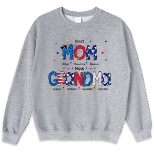 Happiness Is Being A Mom Grandma - Family Personalized Custom Unisex T-shirt, Hoodie, Sweatshirt - 4th Of July, Birthday Gift For Mom, Grandma