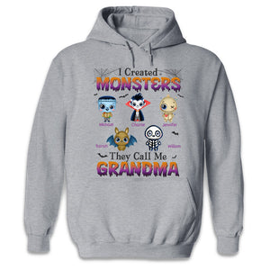 I Created Monsters They Call Me Grandma - Family Personalized Custom Unisex T-shirt, Hoodie, Sweatshirt - Halloween Gift, Gift For Grandma, Grandpa