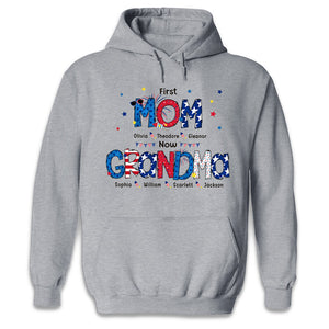 Happiness Is Being A Mom Grandma - Family Personalized Custom Unisex T-shirt, Hoodie, Sweatshirt - 4th Of July, Birthday Gift For Mom, Grandma