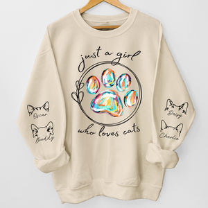 Just A Girl Who Loves Dogs - Dog Personalized Custom Unisex Sweatshirt With Design On Sleeve - Gift For Pet Owners, Pet Lovers
