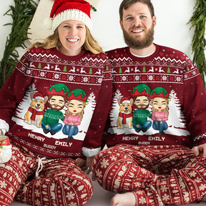 Christmas Is A Time For Family - Family Personalized Custom Ugly Sweatshirt - Unisex Wool Jumper - Christmas Gift For Family Members