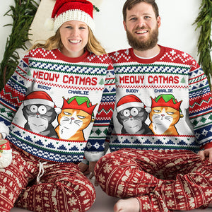 Here Comes Santa Paws - Dog & Cat Personalized Custom Ugly Sweatshirt - Unisex Wool Jumper - Christmas Gift For Pet Owners, Pet Lovers