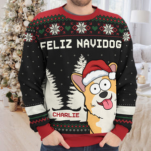 I'm The Naughty Dog - Dog Personalized Custom Ugly Sweatshirt - Unisex Wool Jumper - Christmas Gift For Pet Owners, Pet Lovers