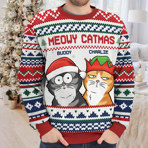 Here Comes Santa Paws - Dog & Cat Personalized Custom Ugly Sweatshirt - Unisex Wool Jumper - Christmas Gift For Pet Owners, Pet Lovers