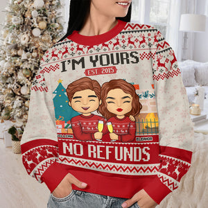 Cuter Than Cupid - Couple Personalized Custom Ugly Sweatshirt - Unisex Wool Jumper - Christmas Gift For Husband Wife, Anniversary