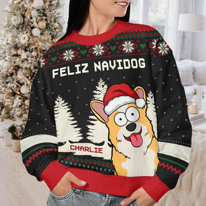 I'm The Naughty Dog - Dog Personalized Custom Ugly Sweatshirt - Unisex Wool Jumper - Christmas Gift For Pet Owners, Pet Lovers