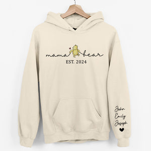 Motherhood Is The Greatest Thing - Family Personalized Custom Unisex Sweatshirt With Design On Sleeve - Gift For Mom