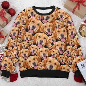Custom Photo Pawsitive Christmas - Dog & Cat Personalized Custom Ugly Sweatshirt - Unisex Wool Jumper - Christmas Gift For Pet Owners, Pet Lovers, Family Members
