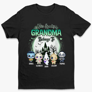 This Spooky Grandma Belongs To - Family Personalized Custom Unisex T-shirt, Hoodie, Sweatshirt - Halloween Gift, Gift For Grandma