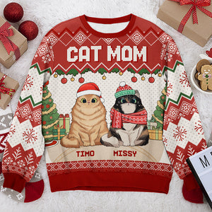Super Sexy Cat Mum - Cat Personalized Custom Ugly Sweatshirt - Unisex Wool Jumper - Christmas Gift For Pet Owners, Pet Lovers