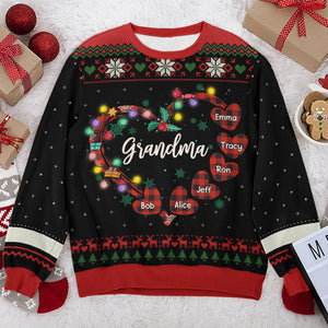 A Grandma's Love Is The Heartwarming Glue That Holds Generations Together - Family Personalized Custom Ugly Sweatshirt - Unisex Wool Jumper - Christmas Gift For Family Members