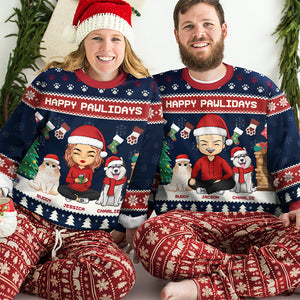 Have A Pawesome Christmas - Dog & Cat Personalized Custom Ugly Sweatshirt - Unisex Wool Jumper - Christmas Gift For Pet Owners, Pet Lovers
