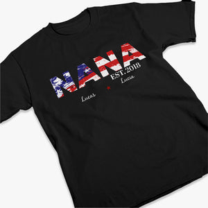 Grand-mère américaine - Cadeau pour le 4 juillet - T-shirt unisexe personnalisé