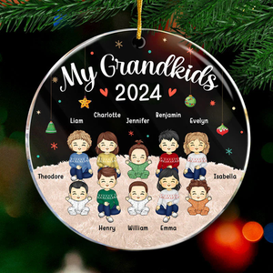 Our Grandkids Christmas - Family Personalized Custom Ornament - Acrylic Round Shaped - Christmas Gift For Family Members