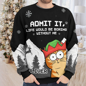 Oh Christmas Treats - Dog & Cat Personalized Custom Ugly Sweatshirt - Unisex Wool Jumper - Christmas Gift For Pet Owners, Pet Lovers